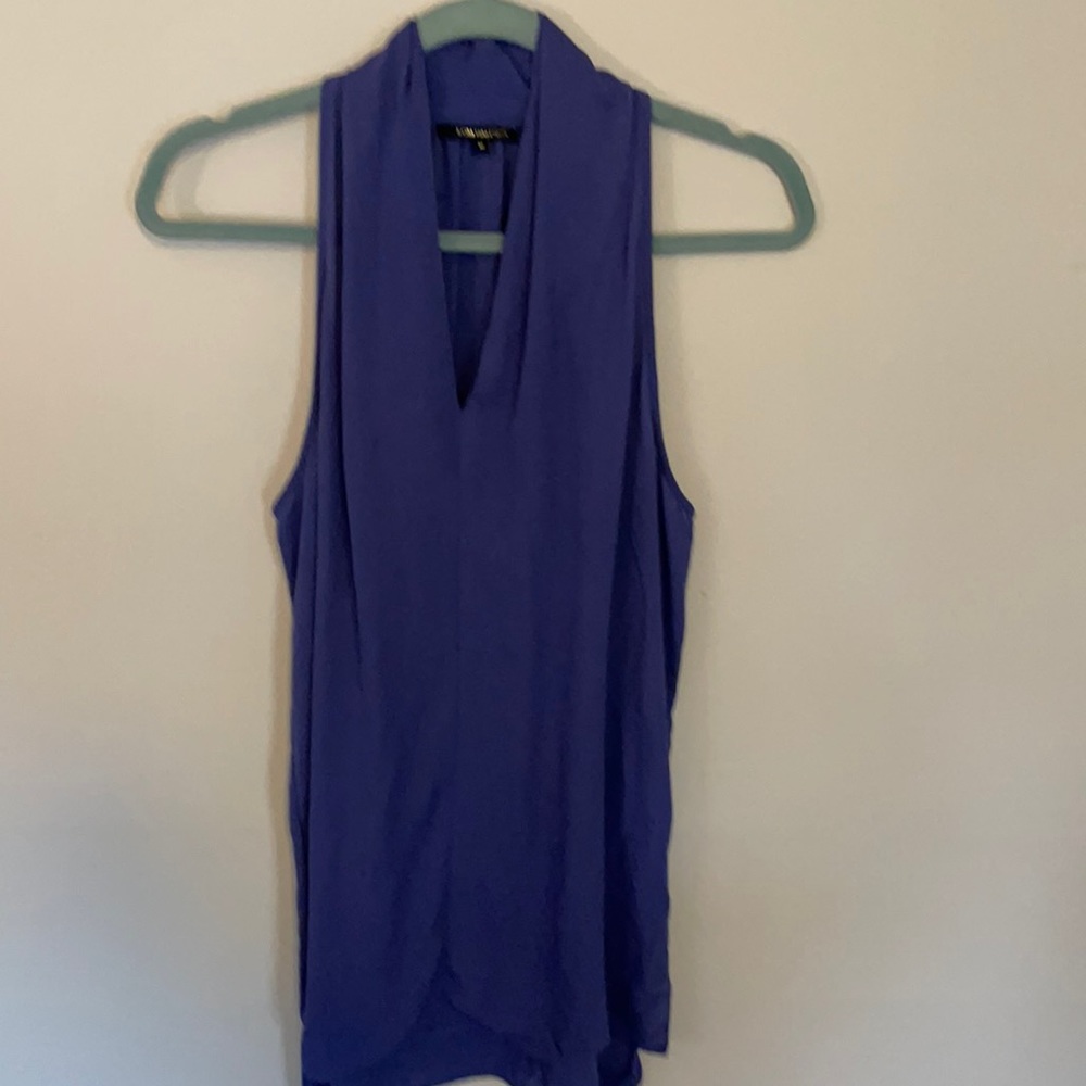 100% silk Kobe Halperin dark periwinkle blouse